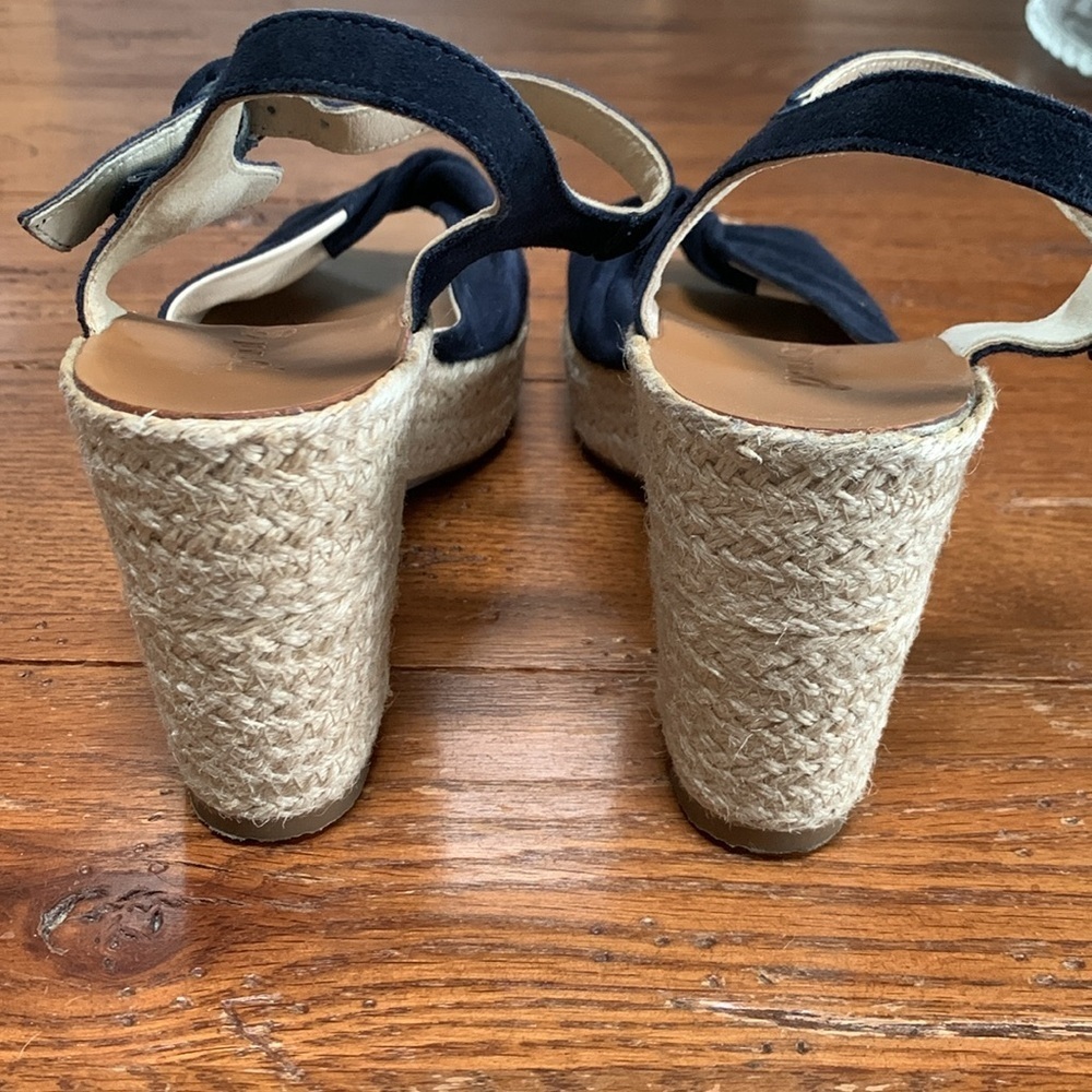 Paul Green Harper Black Suede Platform Sandals Women’s Jute Wrap Heels Size 7.5 - Picture 7 of 14